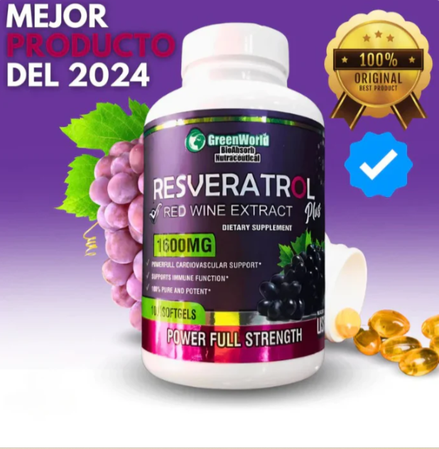 Resveratrol® ORIGINAL (Cápsulas Para 1 Mes) ¡Siéntete Con Más Energía Y Fuerza En El Día! + Envío Gratis